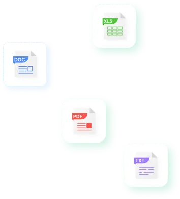 xls, doc, pdf, txt 확장자의 아이콘